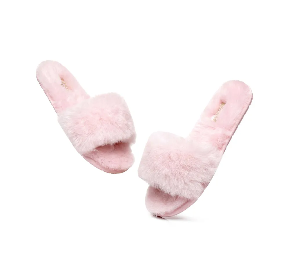 UGG Slippers Women Sheepskin Wool Fluffy Slides Nala