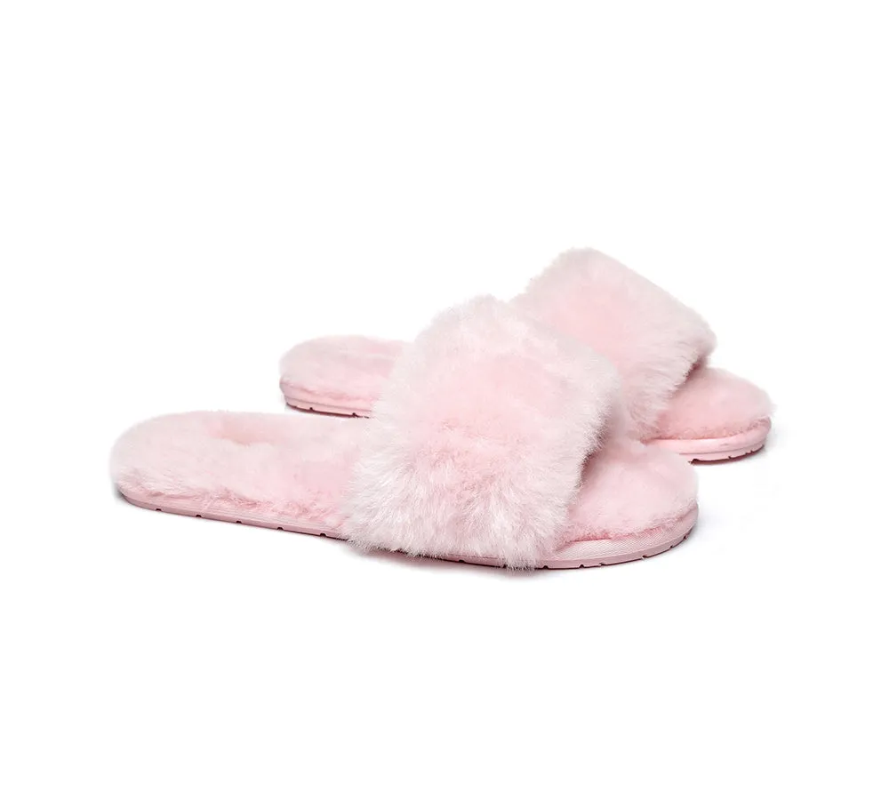 UGG Slippers Women Sheepskin Wool Fluffy Slides Nala