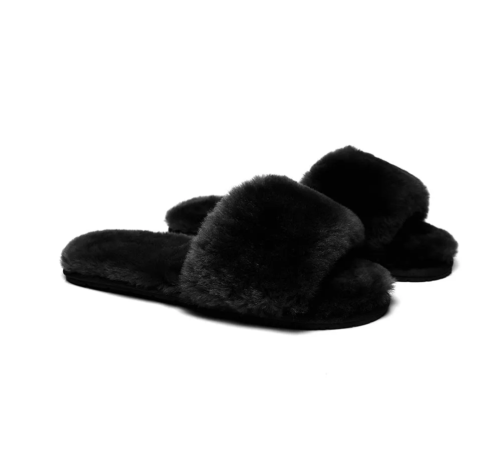 UGG Slippers Women Sheepskin Wool Fluffy Slides Nala