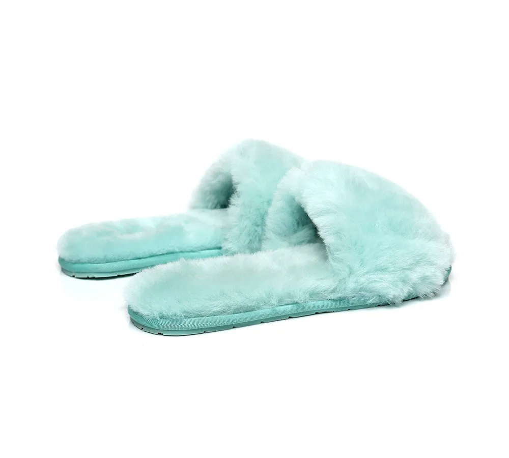 UGG Slippers Women Sheepskin Wool Fluffy Slides Nala