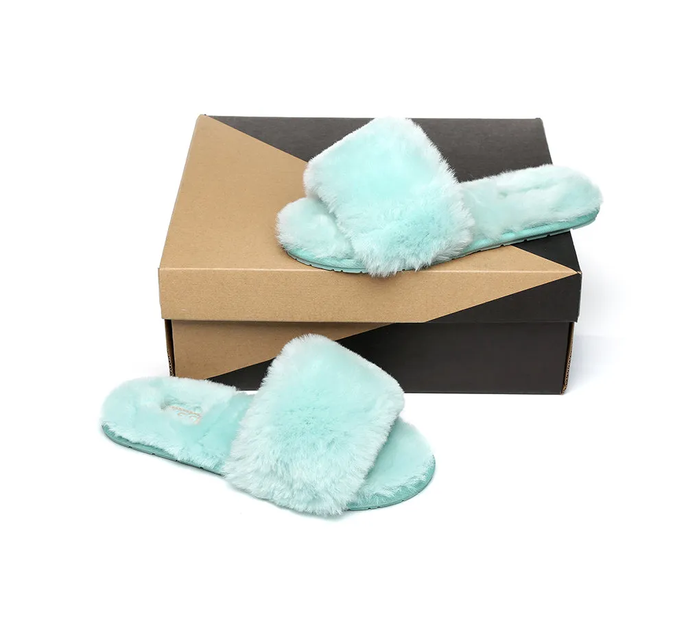 UGG Slippers Women Sheepskin Wool Fluffy Slides Nala