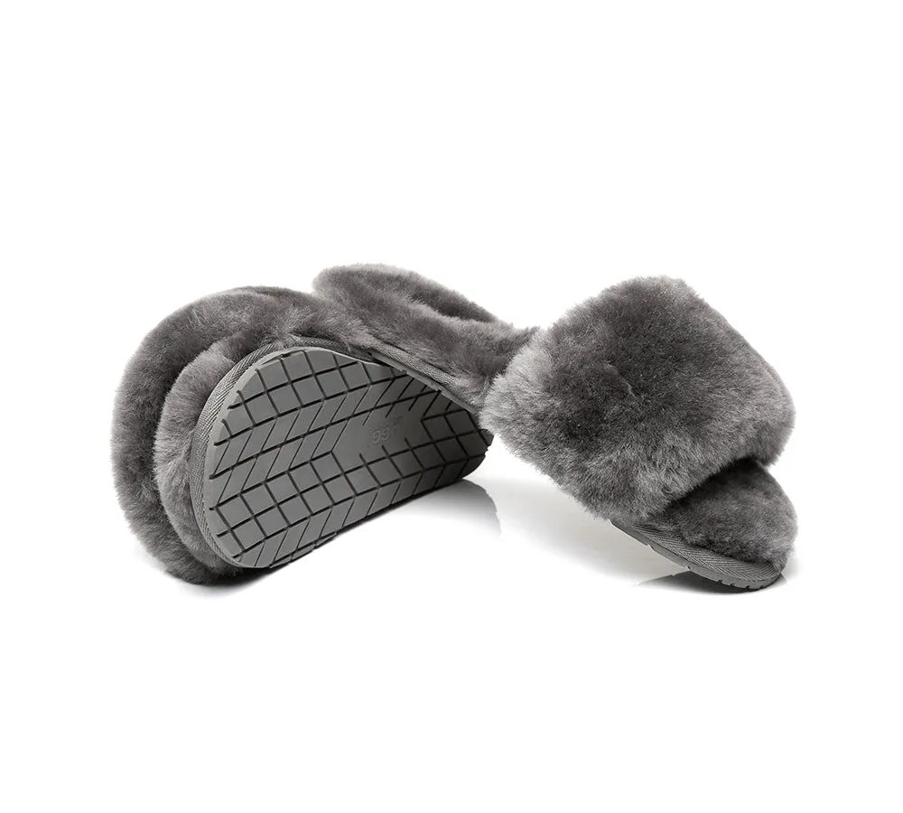 UGG Slippers Women Sheepskin Wool Fluffy Slides Nala