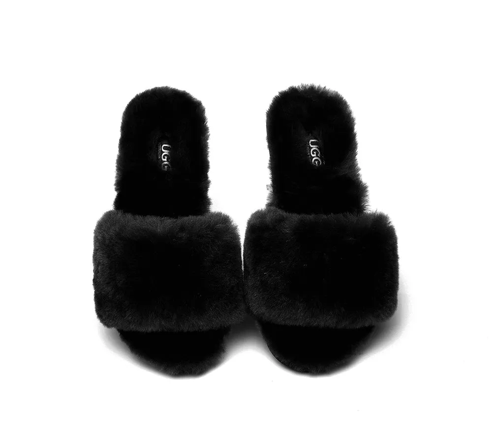 UGG Slippers Women Sheepskin Wool Fluffy Slides Nala