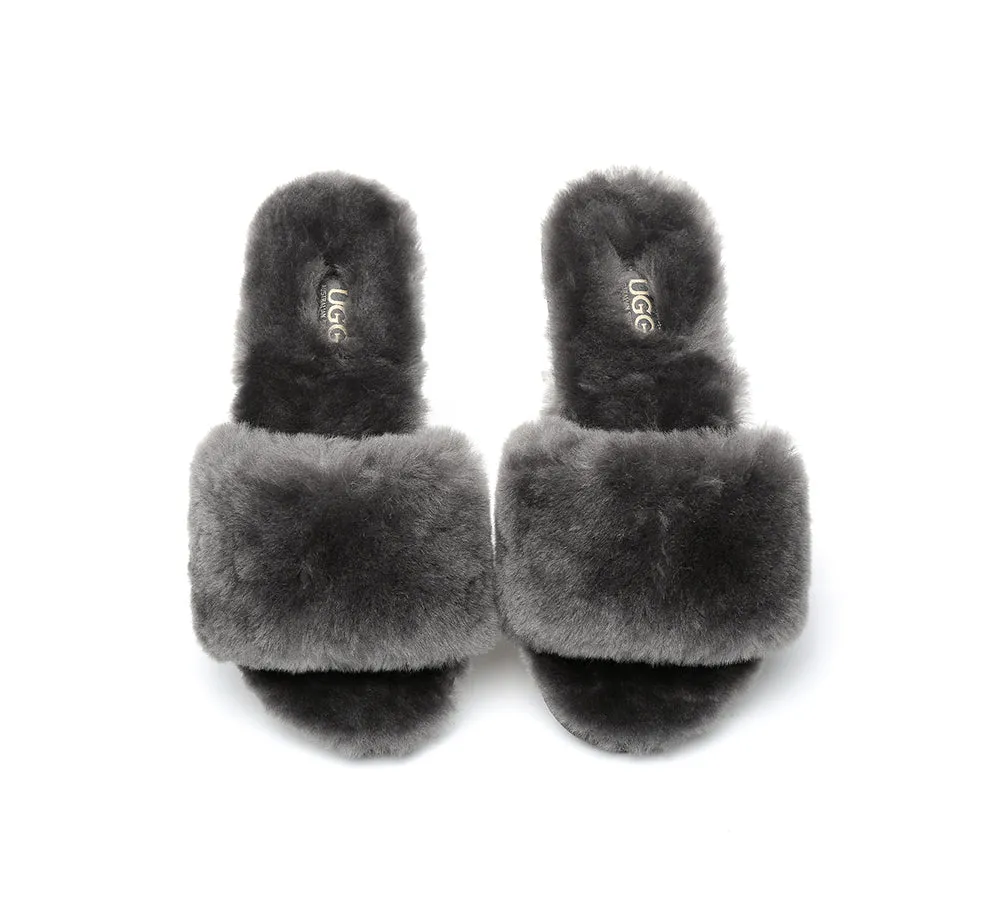 UGG Slippers Women Sheepskin Wool Fluffy Slides Nala