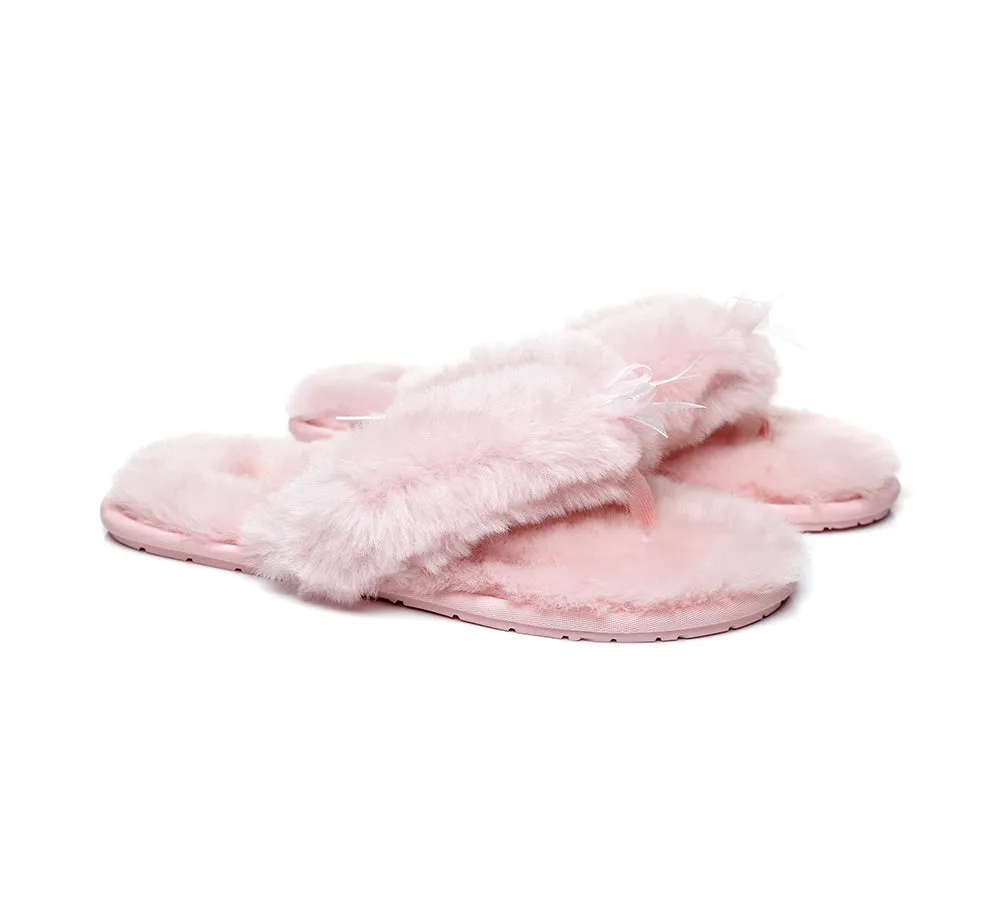 Women Fluffy Slides Thongs Cinderella