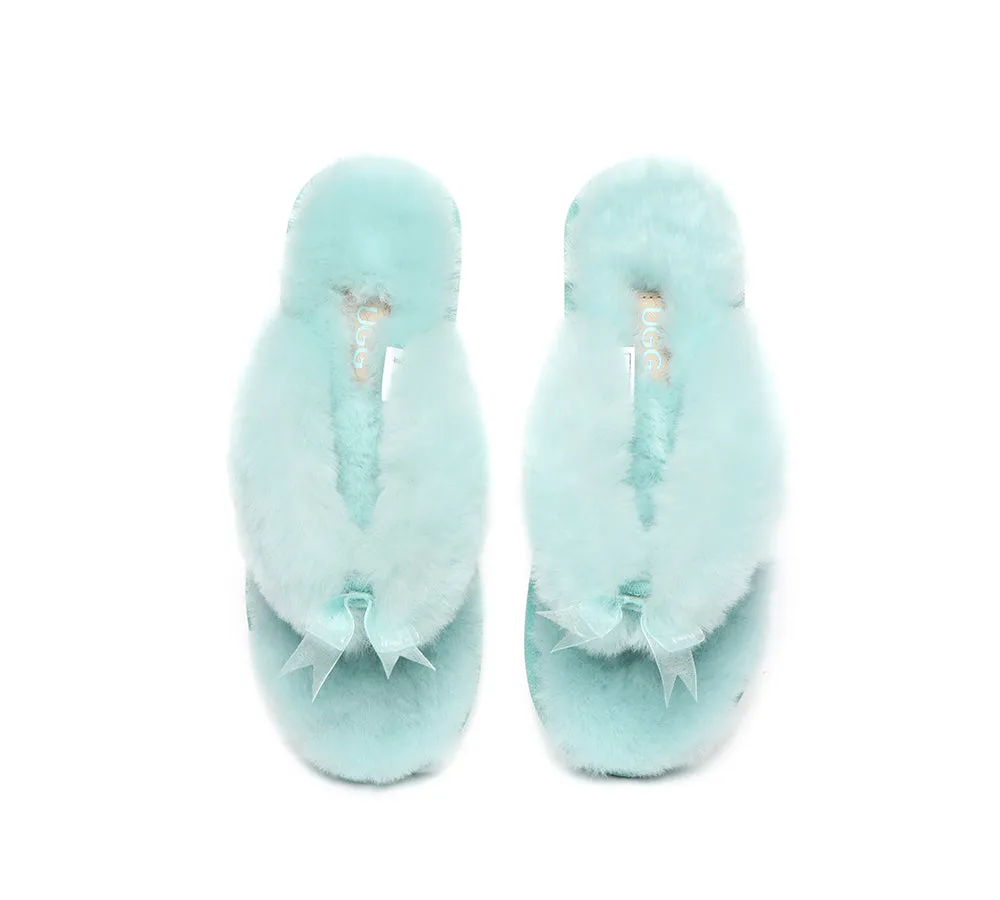 Women Fluffy Slides Thongs Cinderella