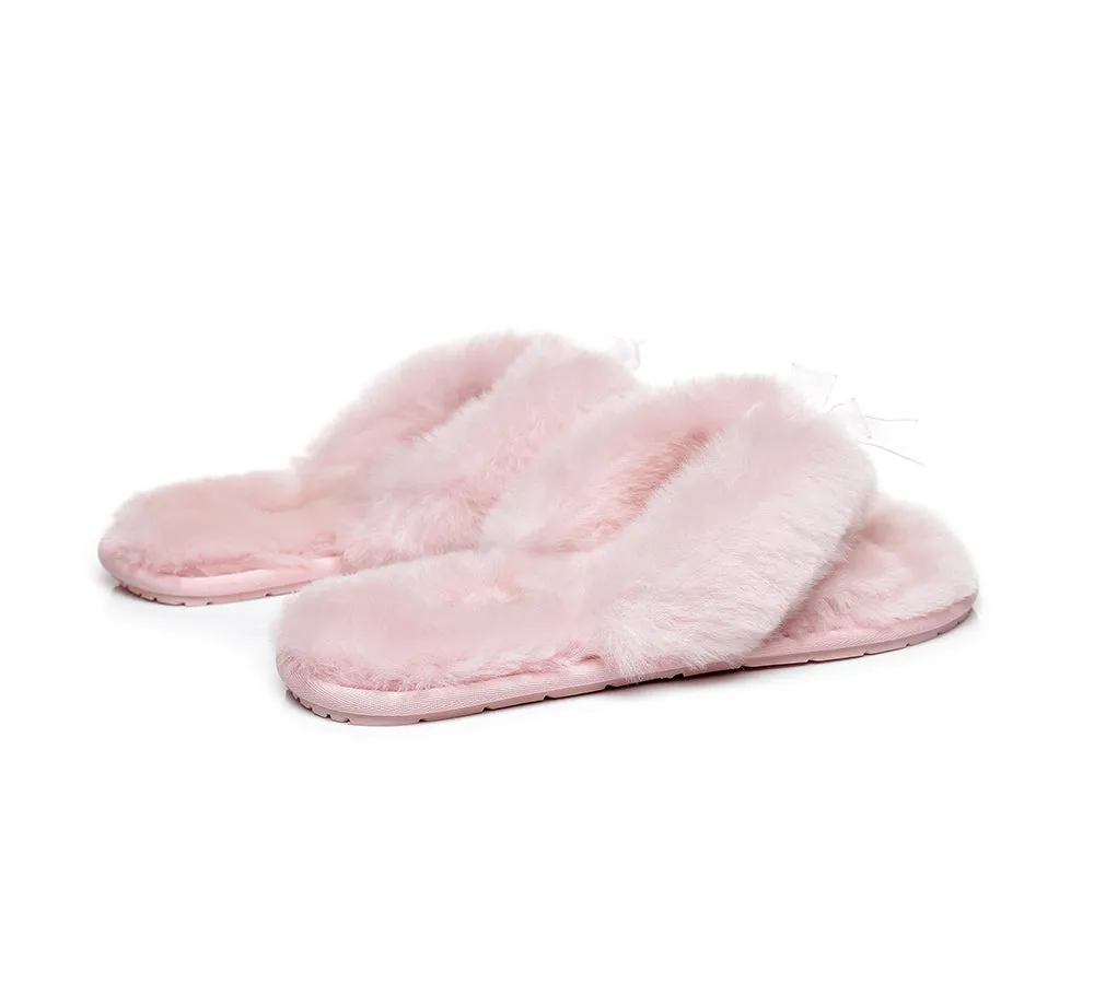 Women Fluffy Slides Thongs Cinderella