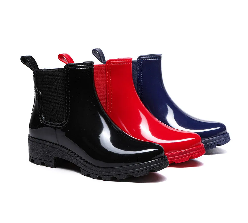 Women Rainboots Waterproof Ankle Gumboots Vivily With Wool Insole