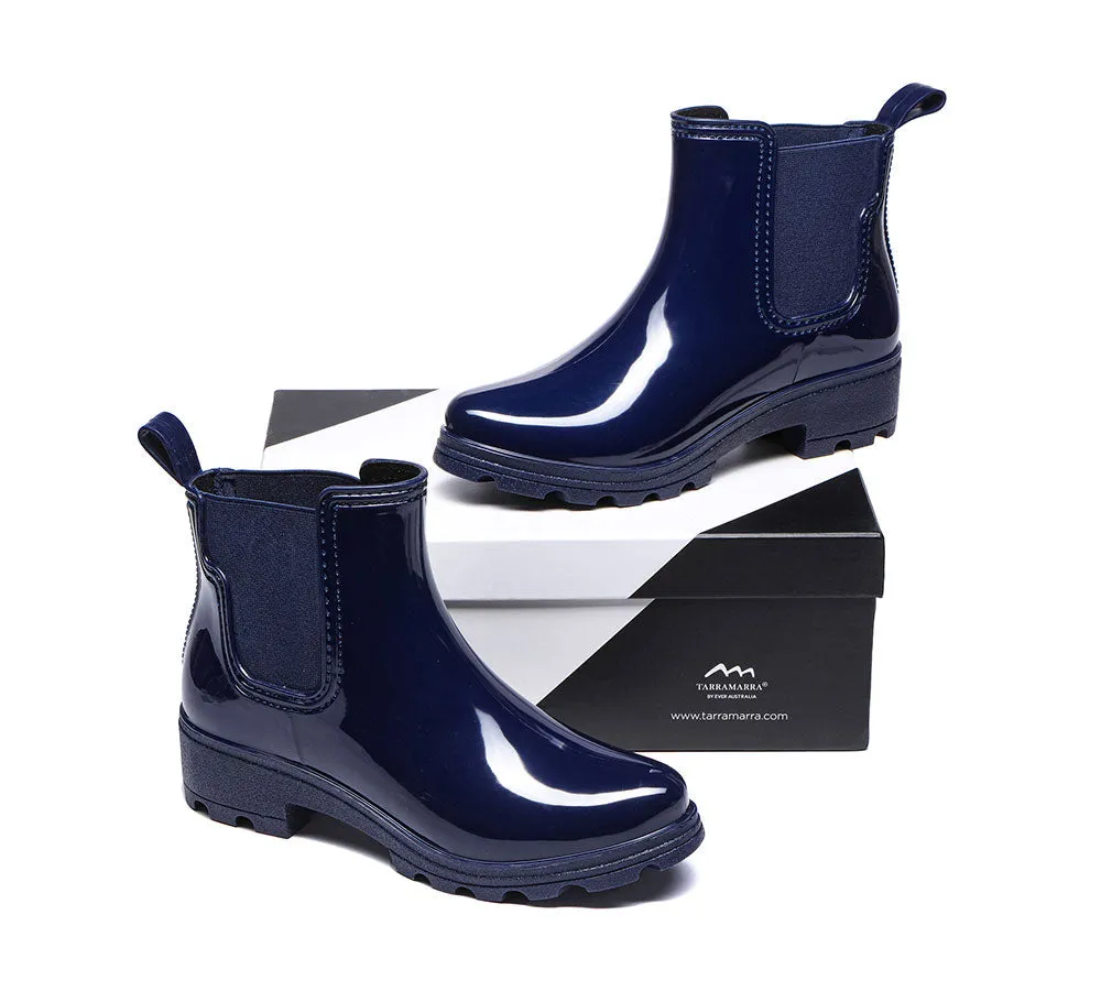 Women Rainboots Waterproof Ankle Gumboots Vivily With Wool Insole