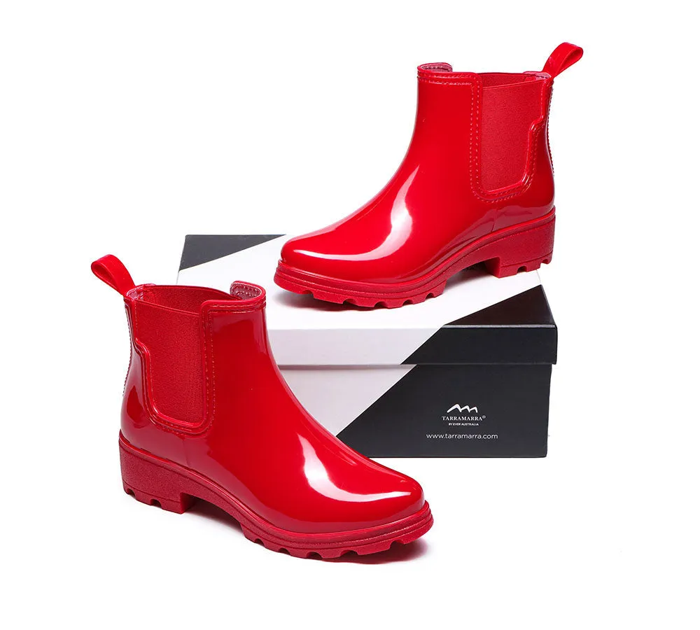 Women Rainboots Waterproof Ankle Gumboots Vivily With Wool Insole