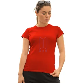 WOMENS BTS -3 PRINTED TSHIRT - RED